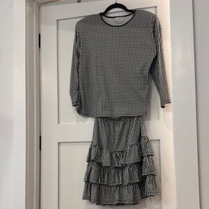 Black and White houndstooth Skirt Set